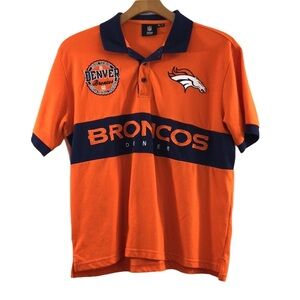 NFL Denver Broncos Orange and Navy Polo Shirt